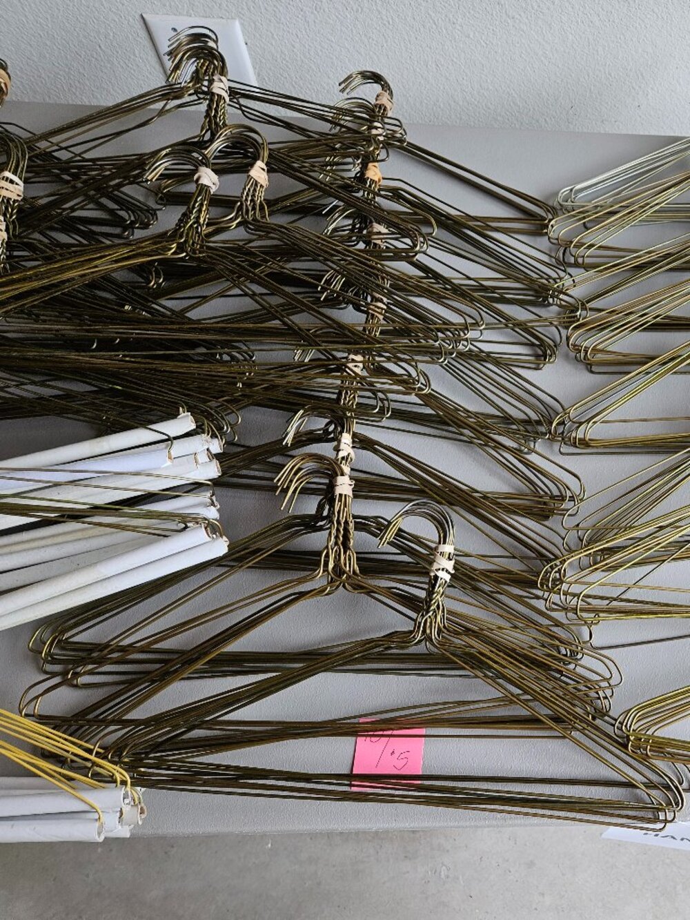 SET OF 20 BRONZE METAL WIRE 16" LONG CLOTHES HANGERS - 20 SETS AVAILABLE